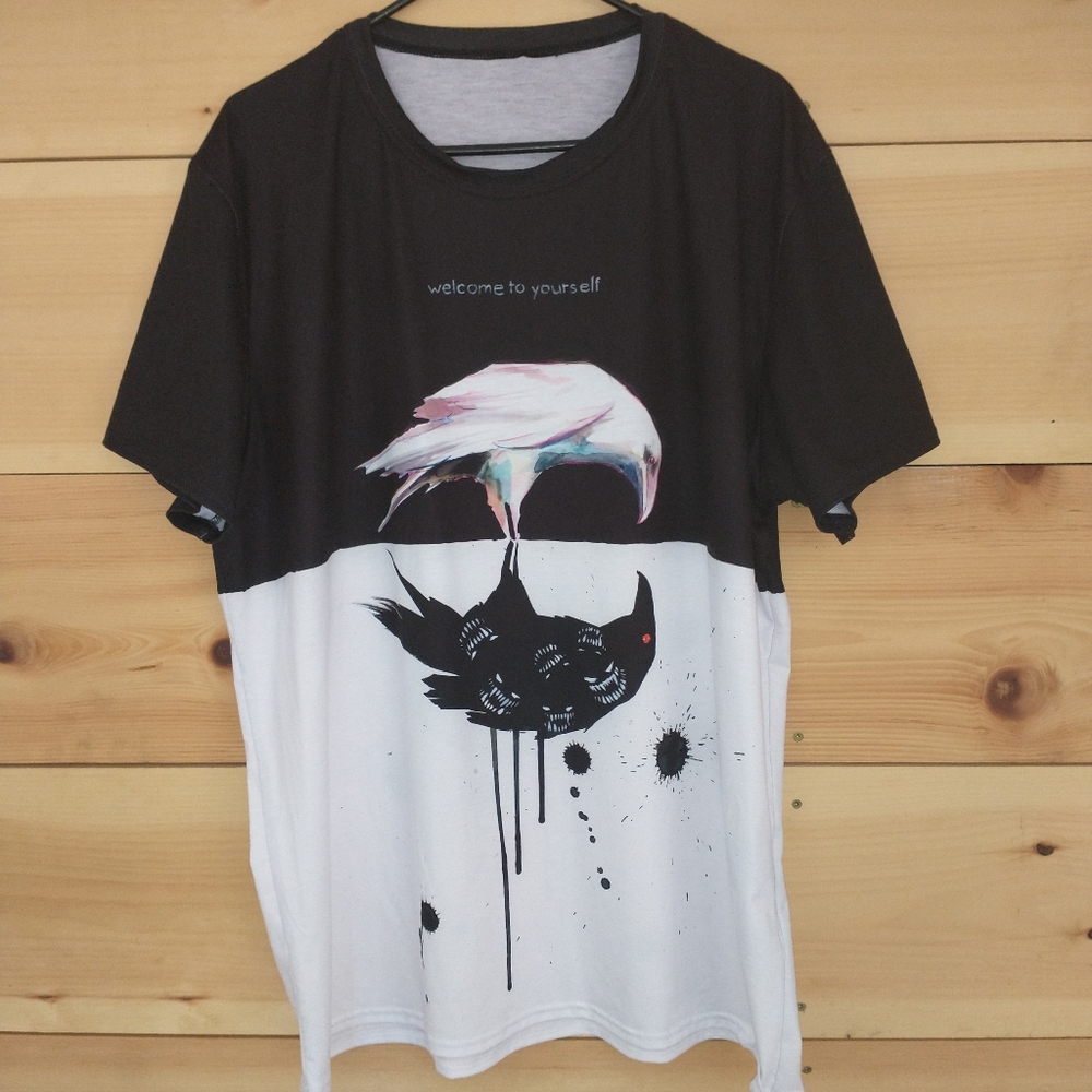 Lora Zombie x Blackmilk White Raven Shirt XXL